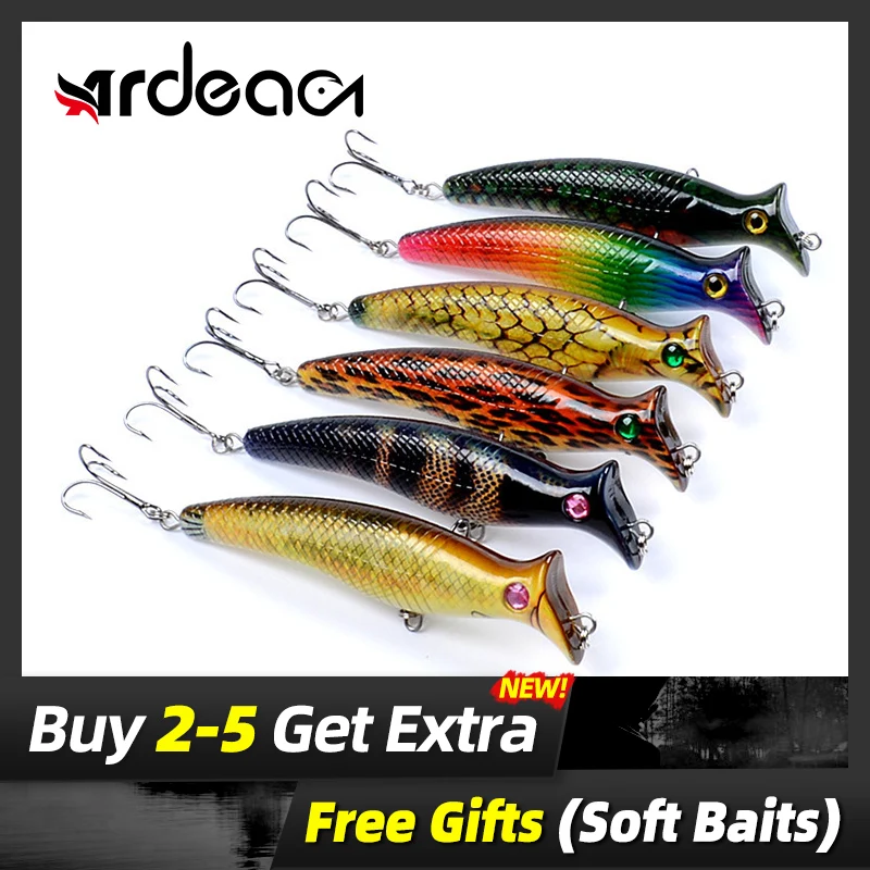

Ardea 1Pcs Surface System Lure 124mm 20.4g Floating Colour Plastic Swing Wobblers Popper Bionic Bait Fishing Tackle