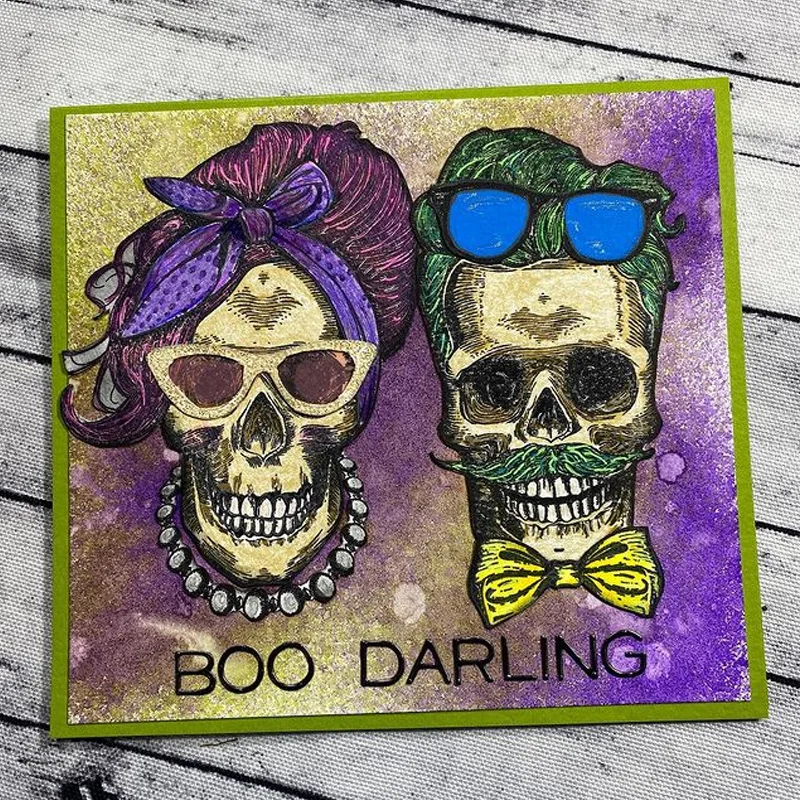 Прозрачные штампы для Хэллоуина с изображением черепа тыквы котов искусственных