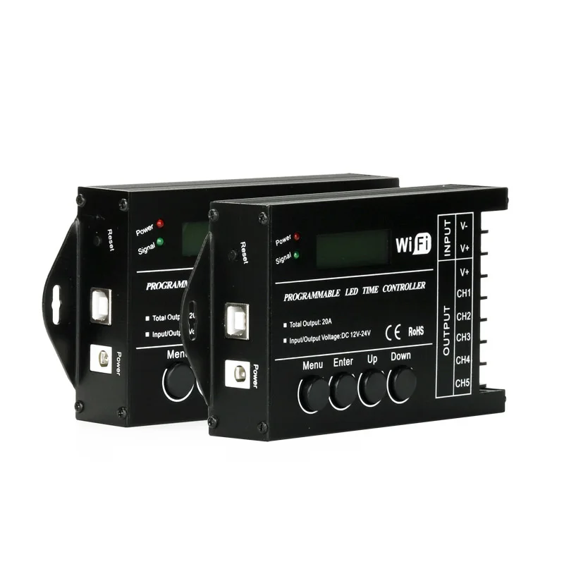 

Tc421 Wifi Time Programmable 5Ch Output Led Strip Light Controller, Widely Used In Aquariums, Fish Tank, Plant Grow