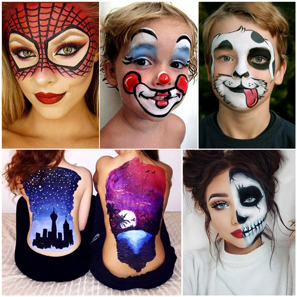 8 цветов уход за кожей лица Краски Хэллоуина макияж боди арт вечерние фестиваль