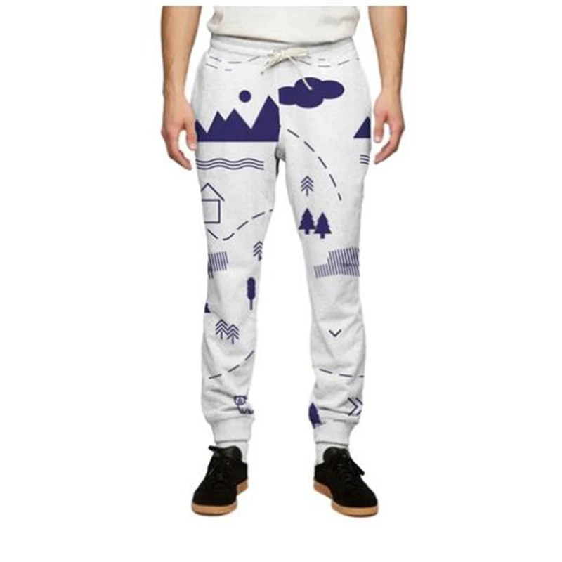 MODAVELOCE принт эскизный лес тренировочные Мужские штаны для бега джоггеры