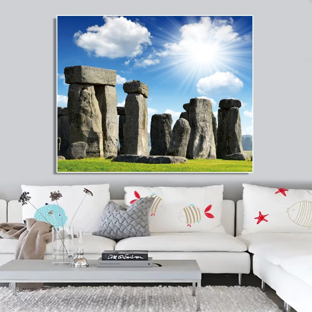 Laeacco холщовая картина с каллиграфией наружная сцена плакаты принты памятник