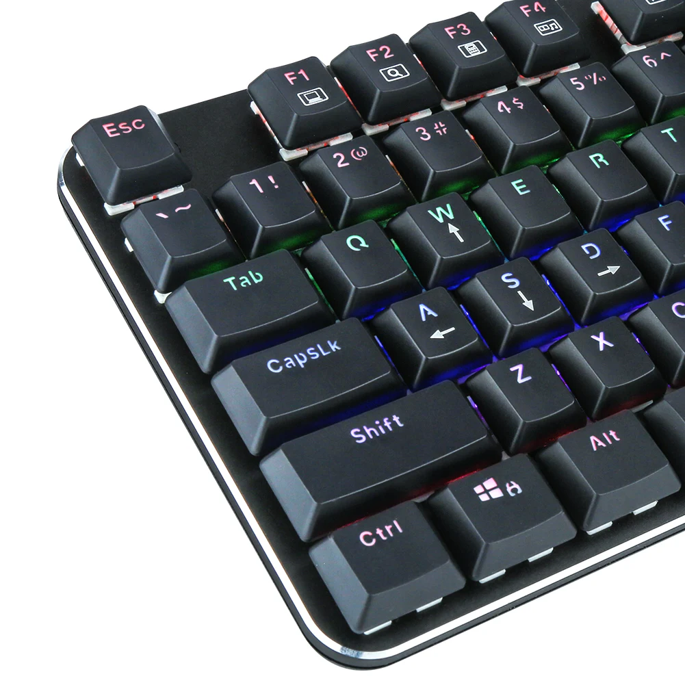 Низкопрофильная Механическая игровая клавиатура HUO JI K630 TKL 87 клавиш голубой