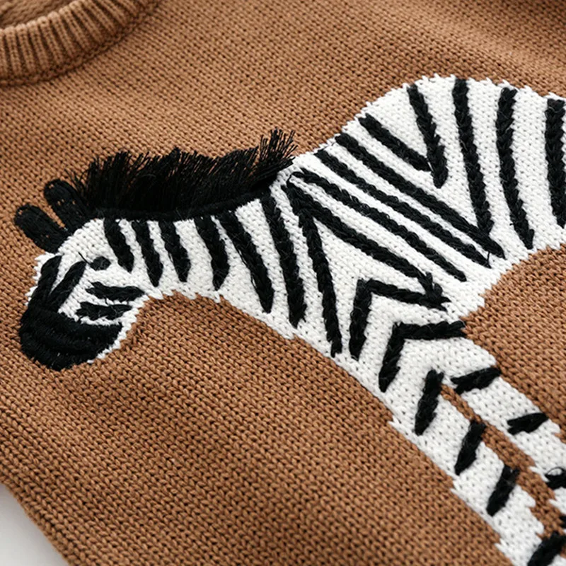 Детский трикотажный комбинезон с капюшоном принтом зебры | Мать и ребенок