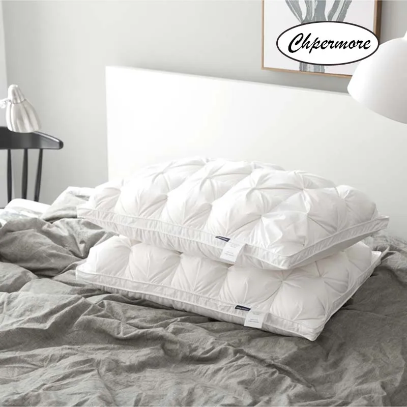 

Chpermore Five star Hotel 100% White Goose Down/feather Pillow Orthopedic Neck Pillows high quality Health Pillow for Sleeping
