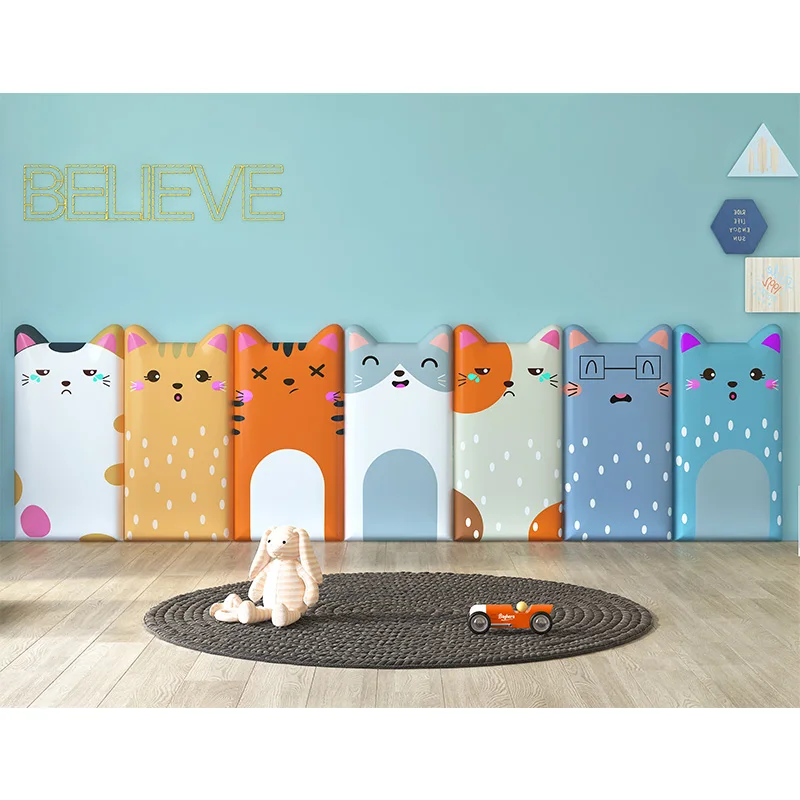 

Children's anti-collision bedside soft bag kindergarten baby decoration self-adhesive living room TV background wall stickers