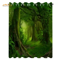 forest curtains enchanted woodland foliage in deep tropical jungle southeast landscape print living room bedroom window curtain