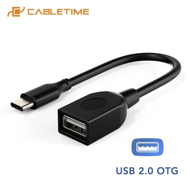

CABLETIME USB OTG Adapter data Sync Type C to USB2.0 Converter for U-disk Macbook Air Smart phones USB C Adapter C374