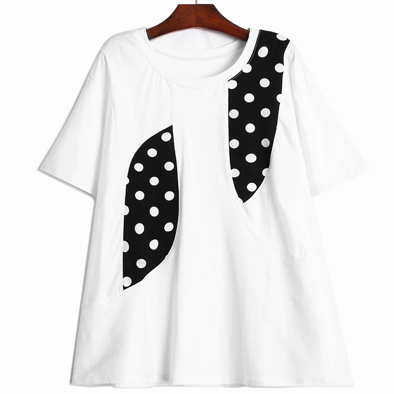 

VANOVICH Dot Europe Fashion Women T Shirts Wild Casual Cotton Short Sleeve T-shirt Female Summer New 2021 Women Clothing Tops