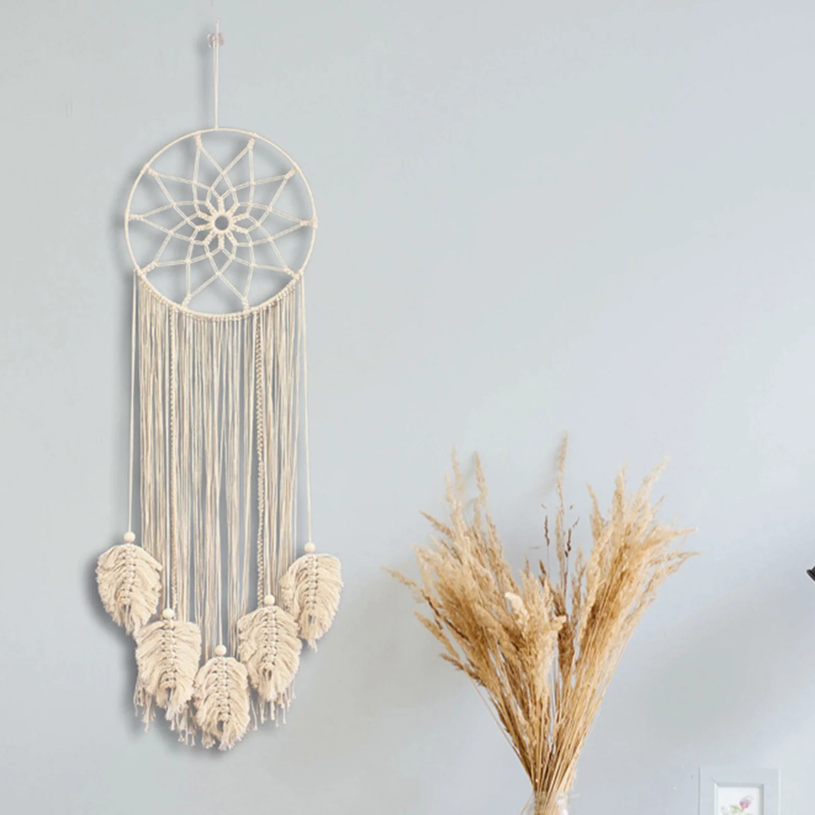 

Dream Catcher Leaf Hanging Decoration Tree Life Wall Door Bohemia Woven Cotton Rope Hollow Ornament Room Pendants