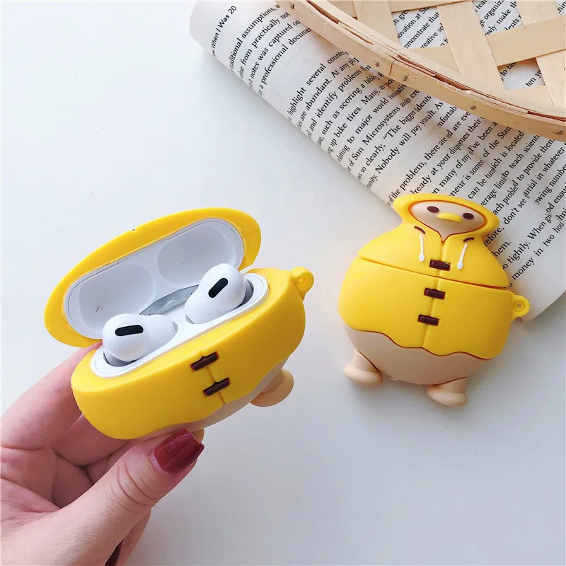 

Cute Wireless Bluetooth Earphone Case For Airpods 1 2 Protective Cover Accessories 3D Cape Duck Silicone Case For Airpods pro