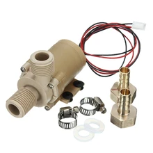 1pc New DC 12V Solar Hot Water Heater Circulation Pump With DC Power Supply Adapter And Fittings 2.1GPM Low Noise Homebrew Pump