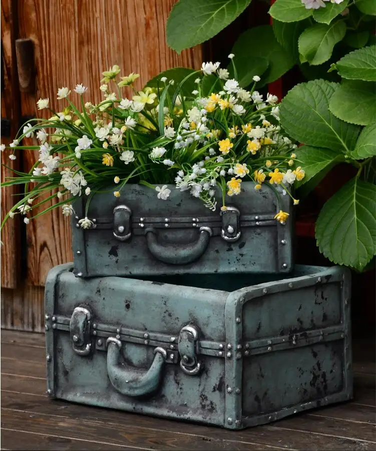 Американский кантри ретро цементная коробка цветочный горшок украшения окно