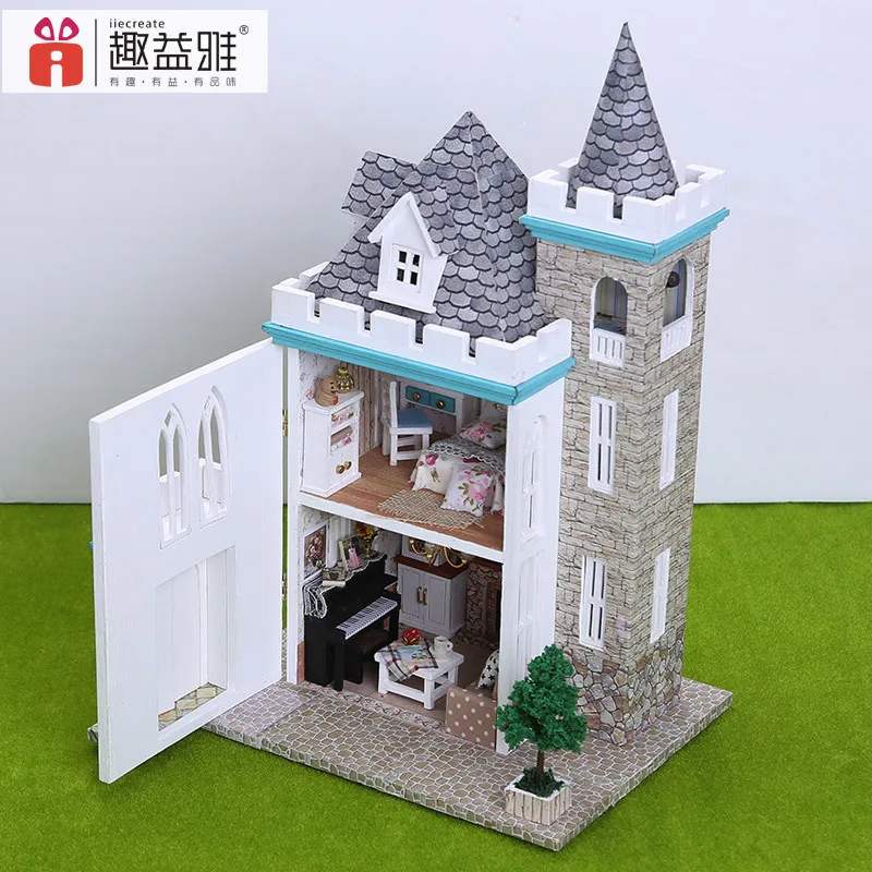 3D деревянный кукольный дом мебель для вилл DIY Миниатюрная модель светодиодный свет 3D деревянный кукольный домик рождественские подарки игрушки