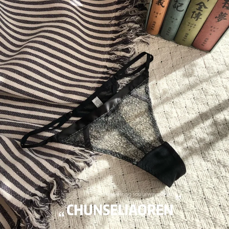 Суперсексуальные T-образные трусики с заниженной талией женские прозрачные