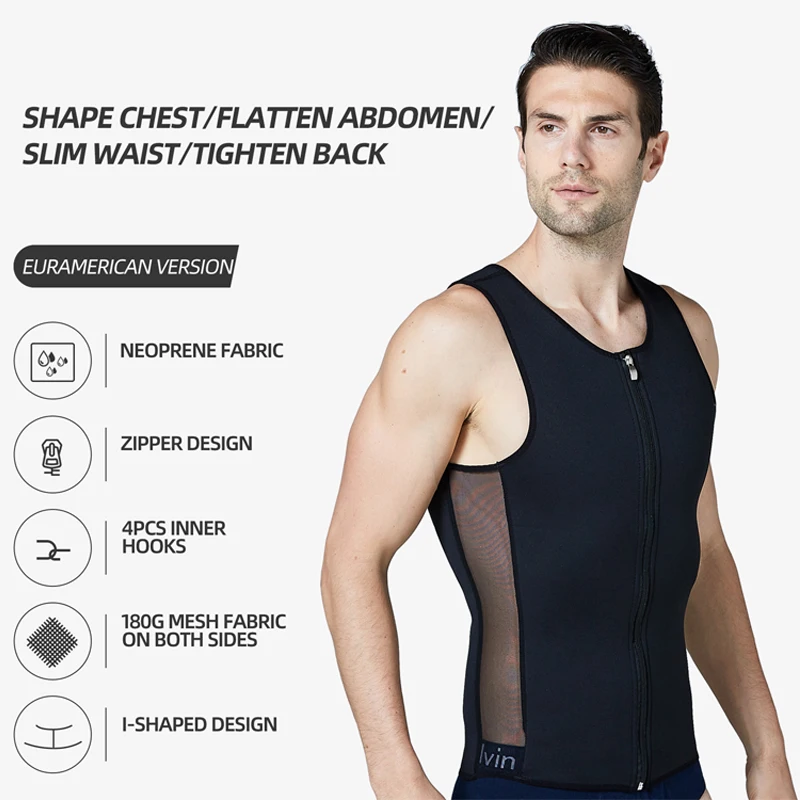 Мужской корсет Бюстье для похудения живота Формирователь тела Жир сжигание