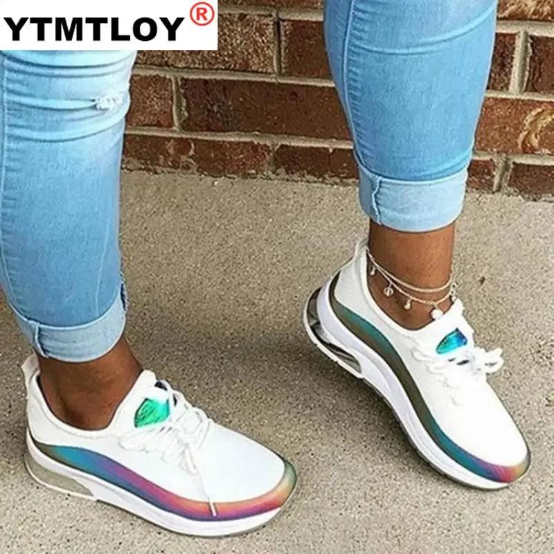 

Women Lace Up Sneaker 2020 Woman Casual Mesh Spring Autumn Women's Breathable Ladies Comfortable Female Vulcanize Shoe Plus Size