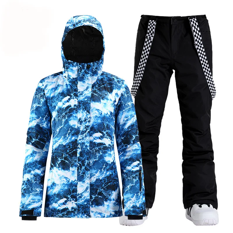 СМН голубого океана Стиль с защитой от снега костюм комплекты для катания на