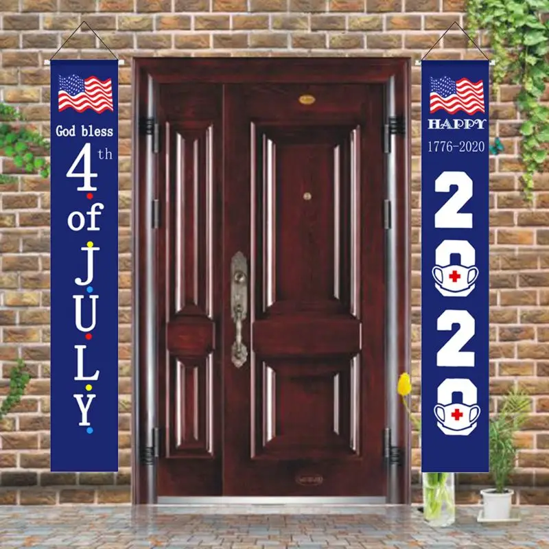 2 шт. 4 июля знак крыльца патриотическая дверь занавес День Независимости флаг