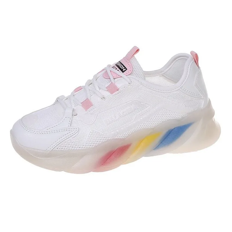 

Women Fashion White Sneakers 2021 Spring Platform Chunky Casual Old Dad Shoes Brand Lightweight Comfortable Woman Sport Shoes