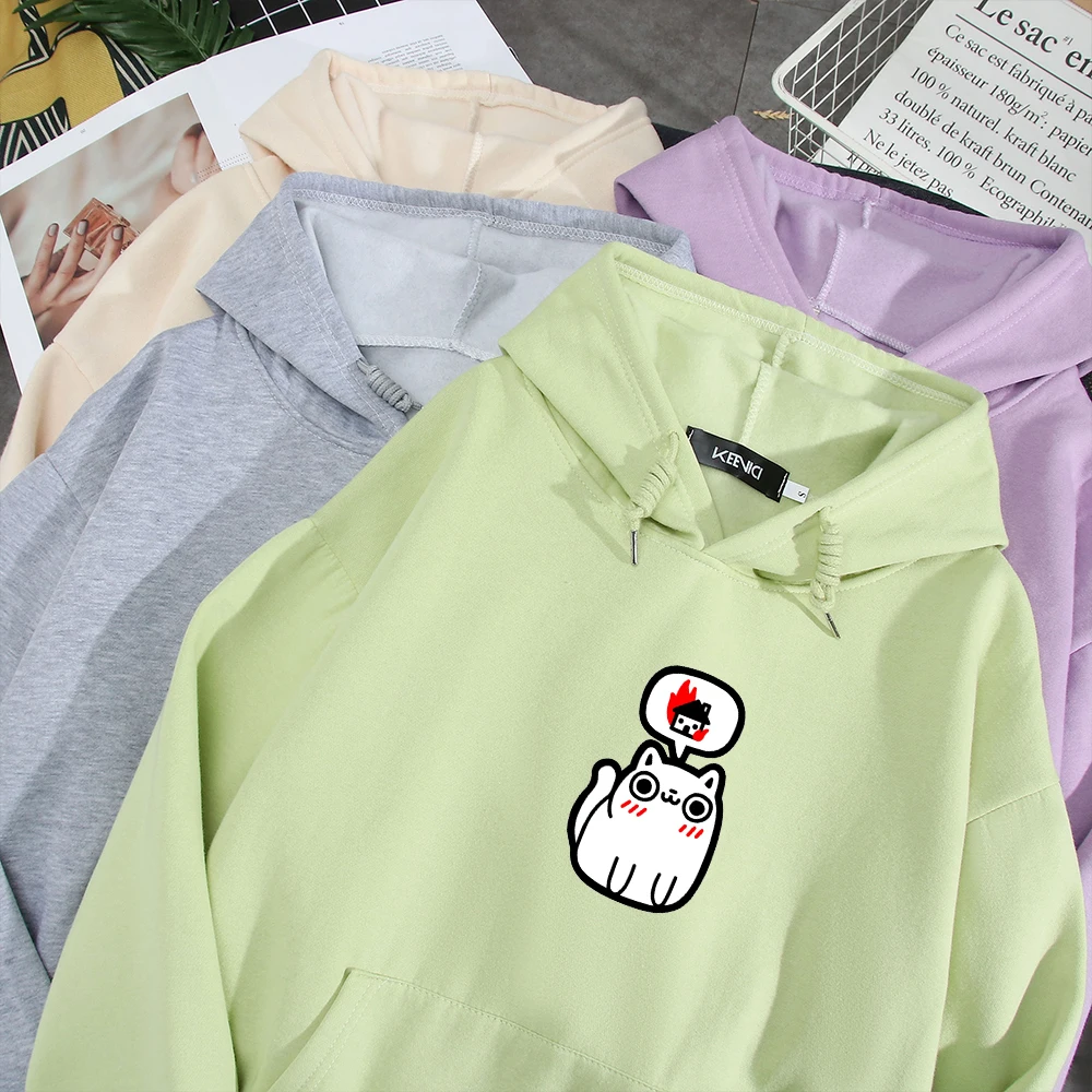 Pullover Oversize Hoodies Women Cotton Loose Fit Hoodie Egirl Aesthetic Clothes Kawaii Sweetshirts Tops Cat Sweatshirt for Women