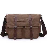 Weysfor Vogue Men Business Messenger Bags For Men Shoulder Bag Canvas Crossbody Leisure Bags Retro Casual Office Travel Bag