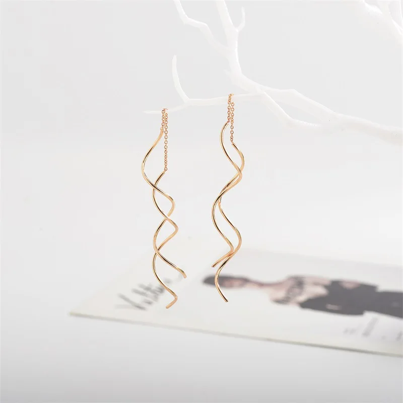 Уникальные женские длинные серьги цепочки|Серьги-подвески| |