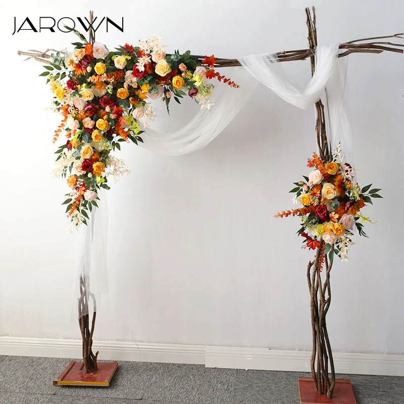 

JAROWN New Wedding Decoration Flower Outdoor Wedding Arch Props Decor Flower Door Autumn Warm Flower Row Party Background Decor