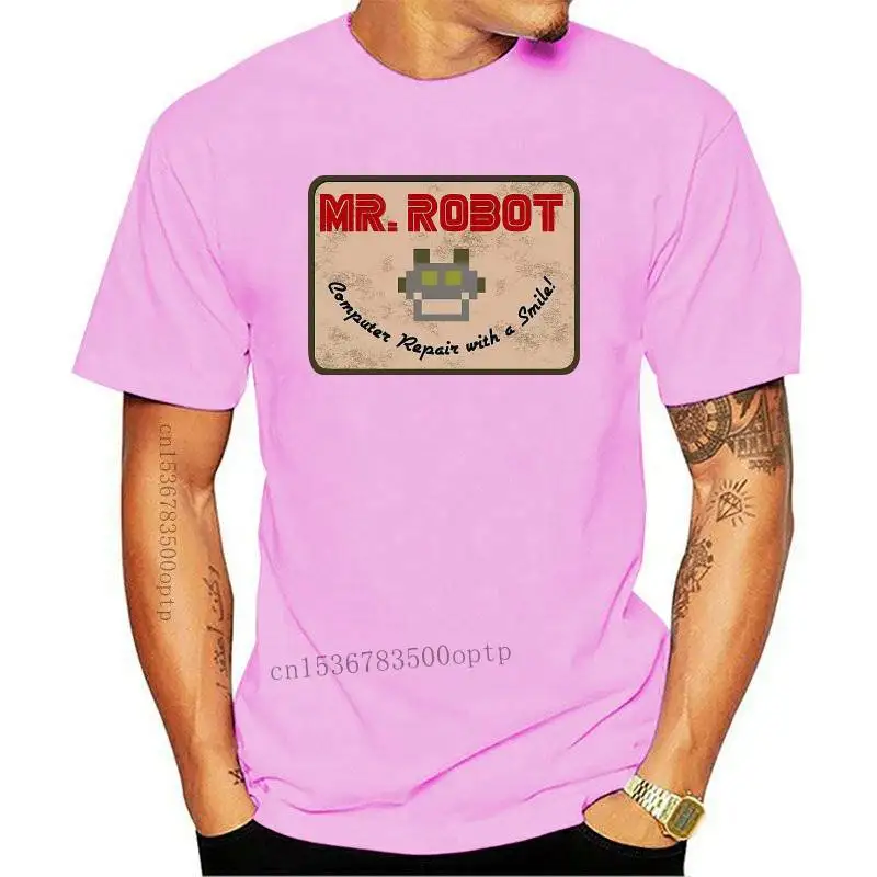 

Men tshirt Short sleeve Mr. Robot Patch One neck Women t-shirt