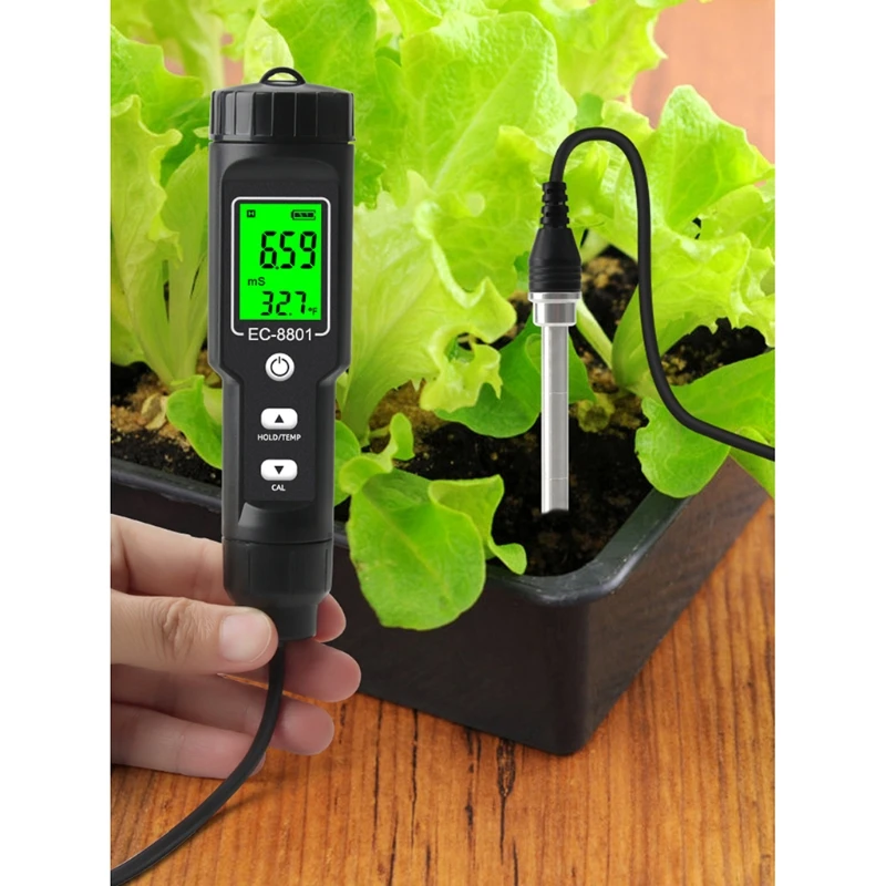 

J2FA High Accuracy EC Soil Meter with Removable Electrode Garden Orchard Farm Soil Tester Waterproof EC Soil Tester