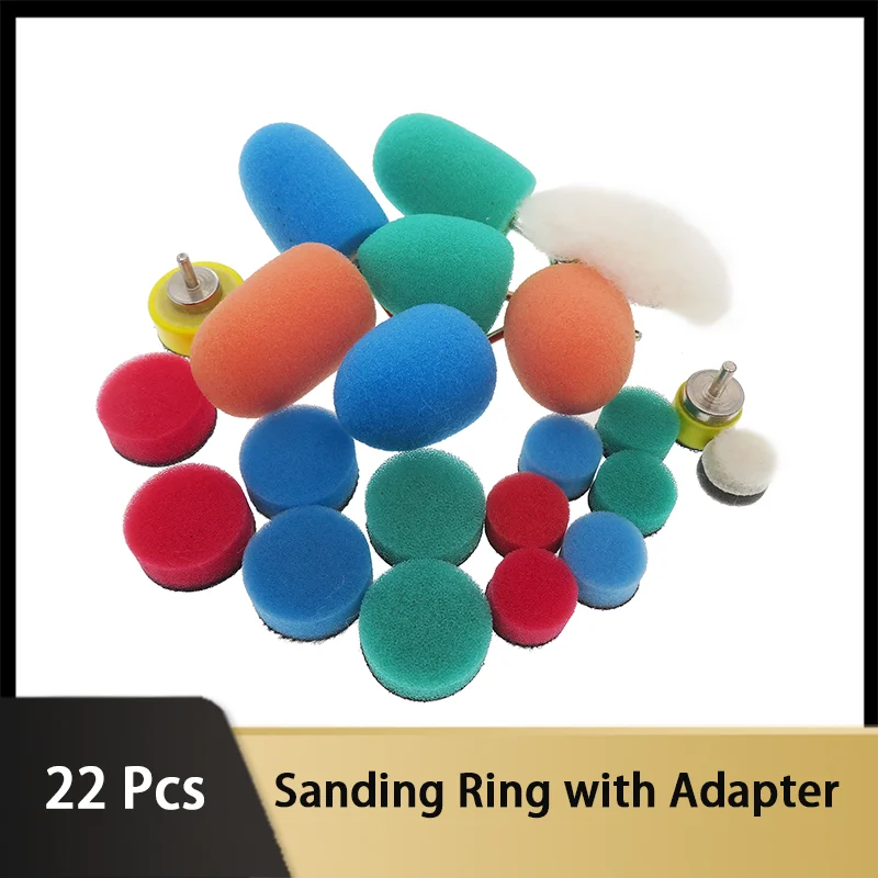

22Pcs Foam Car Buffing Pads Kit Mini Buffing Polishing Pads Detail Polisher Pads for Rotary Tools Electric Drill Mini Polisher