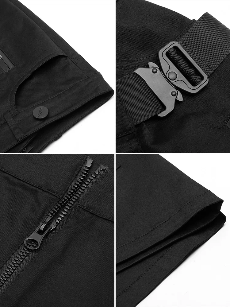 Панк рейв нерегулярные личности уличный ветер Асимметричная юбка черная Рабочая