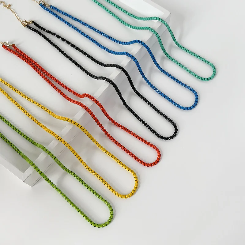 LOVOACC минималистичные разноцветные ожерелья из латуни в коробке для женщин