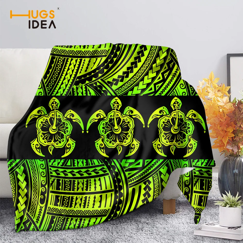 

HUGSIDEA Premium Plush Thin Quilt New Fashion 2021 Blue White Tribal Aztec Brand Design Ladies Adults Blanket Super Soft Warm