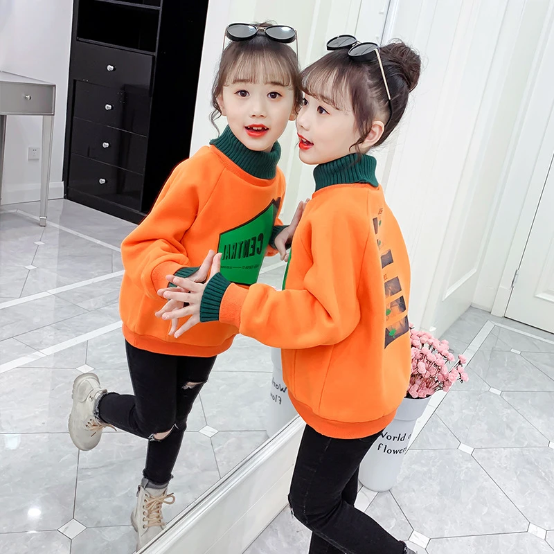

Boys' Girls' Hoodies Sweatshirts Baby's Kids Outwear 2021 Hot Sale Plus Velvet Thicken Winter Autumn Top Cotton Children's Cloth