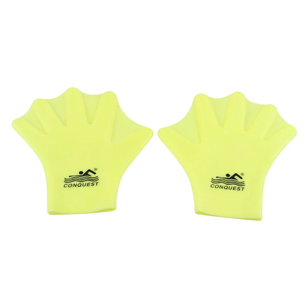 

1pair Adults Kids Portable Closed Silicone Flippers Water Sports Full Finger Swimming Training Outdoor Webbed Gloves Soft Diving