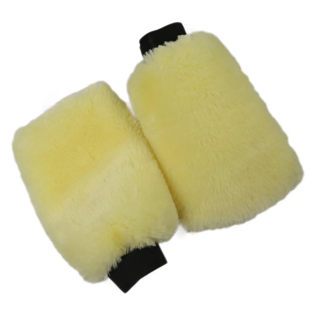 

1PC Car Wash Wool Gloves Wool Velvet Waxing Thick Double-Sided Gloves Car Cleaning Tools Cleaning Supplies
