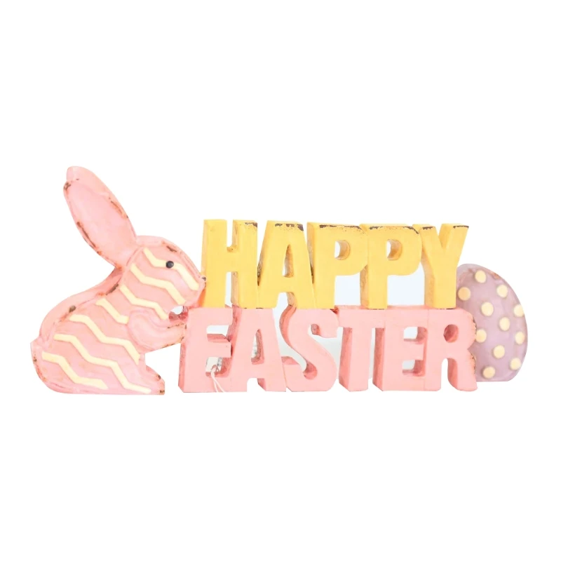 

Happy Easter Eggs Bunny Resin Craft Centerpiece Tabletop Holiday Decorations H3CC