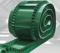 perimeter7000x460x2mm with baffle plate green pu conveyor belt
