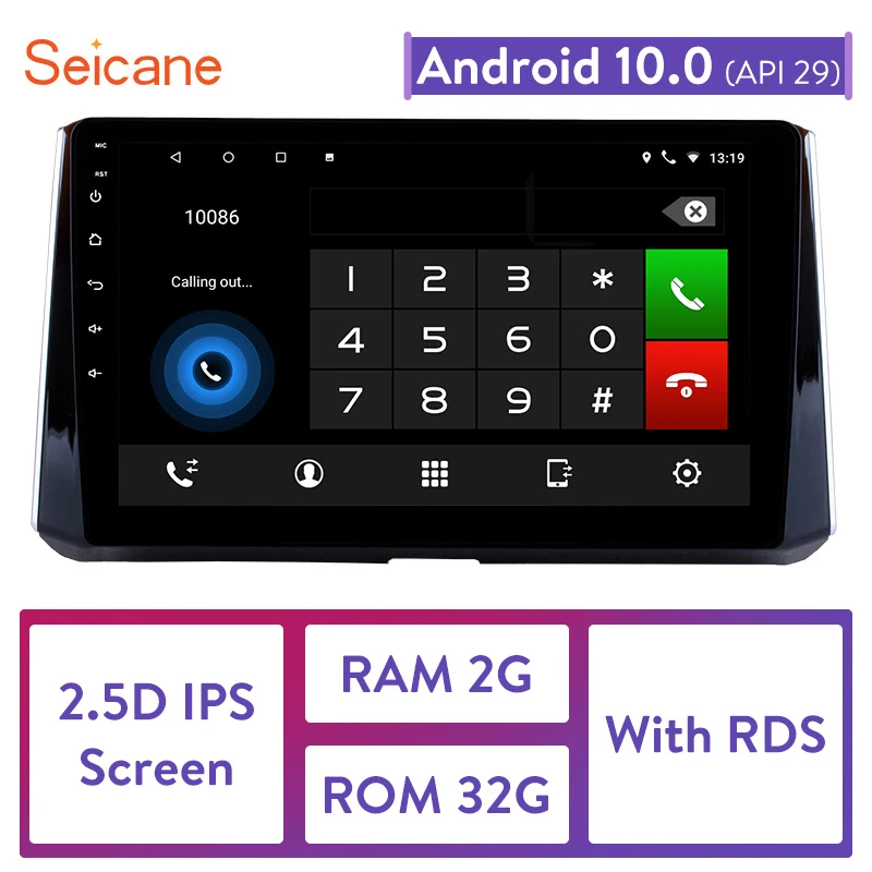 Автомагнитола Seicane мультимедийный видеоплеер навигация GPS Android 10 0 для 2019 Toyota Corolla