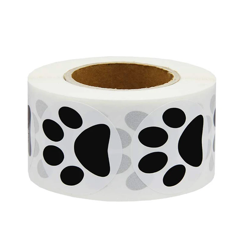 

500 pcs Black Paw Print Stickers Dog cat bear Paw Labels Stickers Birthday Gift Decoration Sealing Stickers stationery Supplies