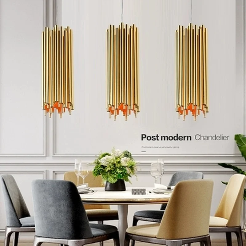 Итальянский дизайн Золотая люстра Brubeck подвесной светильник из алюминиевого