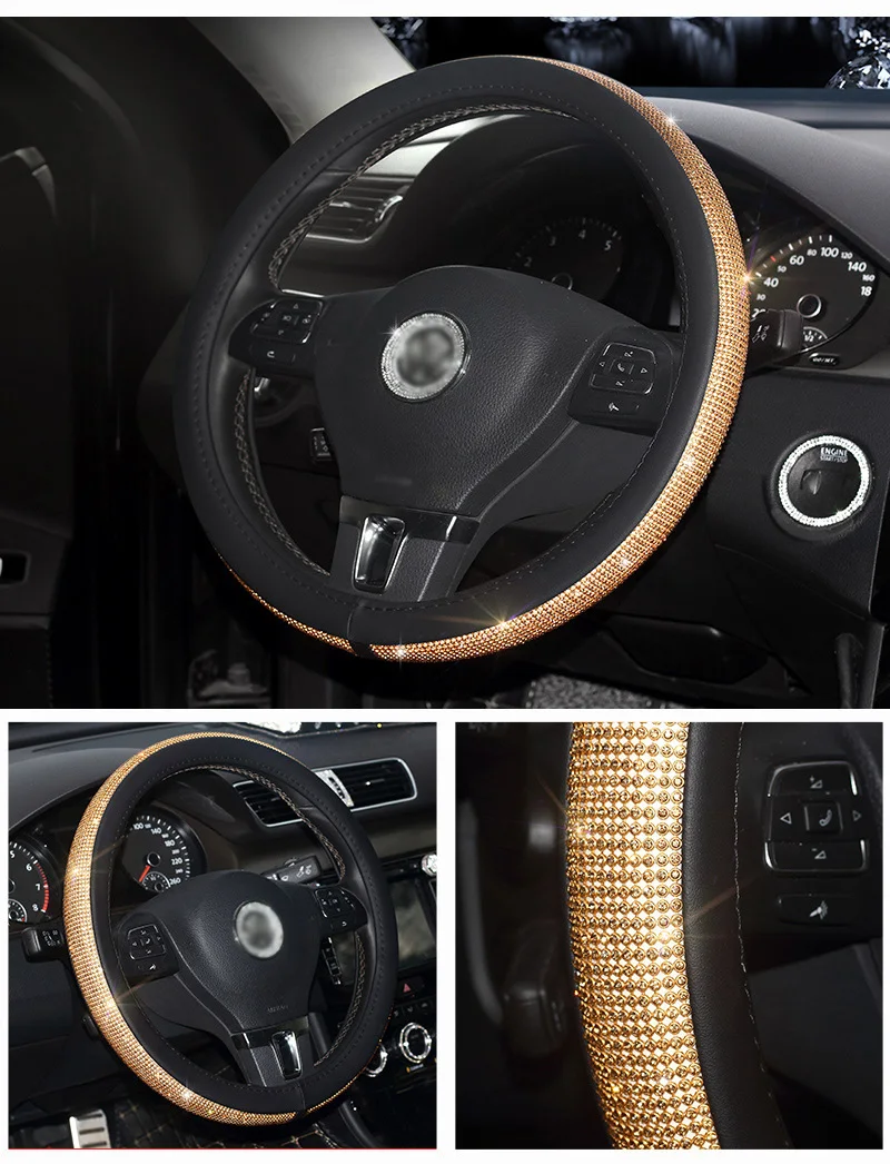 Diamond Автомобильный руль охватывает Стразы с украшением в виде кристаллов