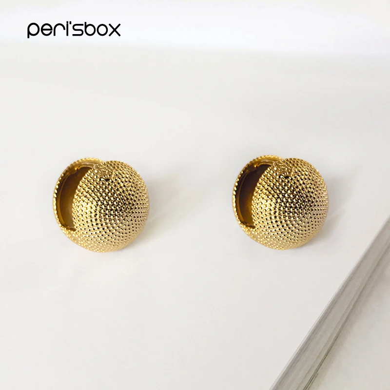 Peri'sBox круглые сережки с шаром для женщин текстурированные геометрические серьги золото серебро цвет Huggie серьги простые ювелирные изделия для друга