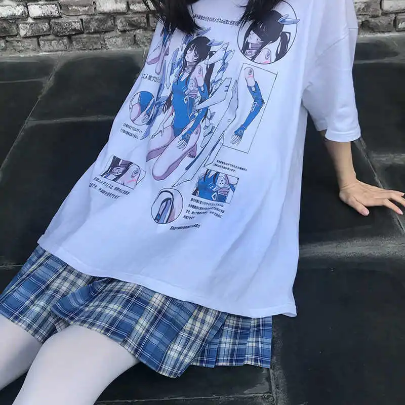 

High Street Ladies Fashion Tshirt Girls Lovely Students School Kawaii White New Women Streetwear Printed Girls Sweatshirt