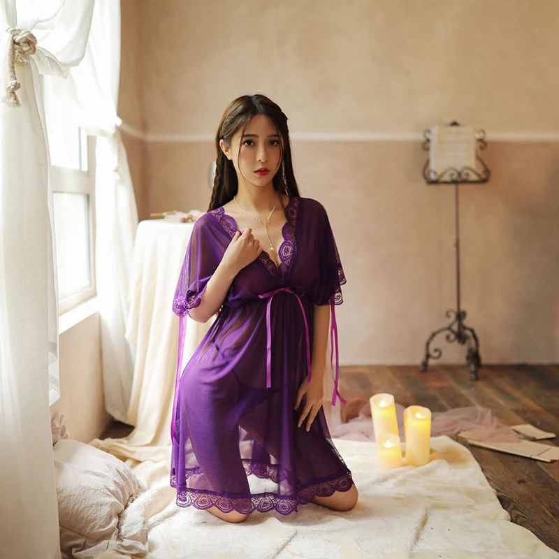 Ночная сорочка женская с глубоким V-образным вырезом | Женская одежда