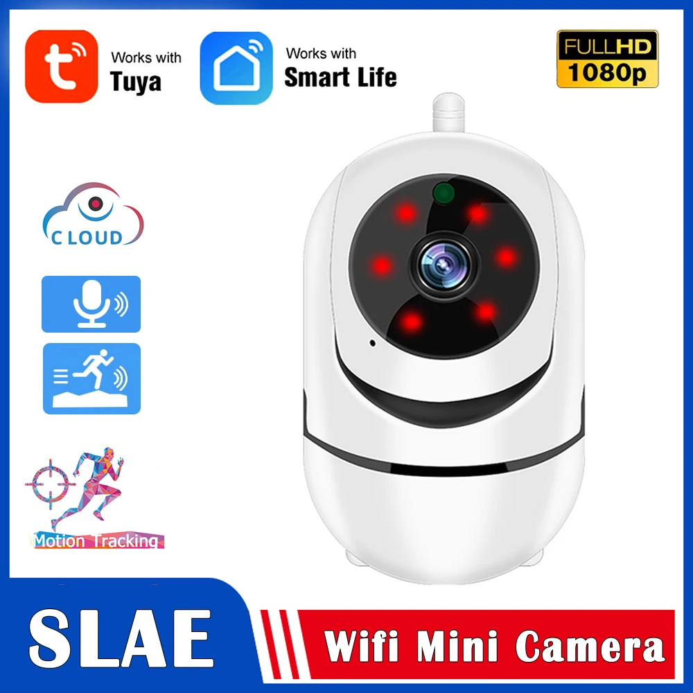 Wi Fi IP камера Tuya Smartlife HD 1080P 2 МП с функцией ночного видения|Камеры видеонаблюдения| |