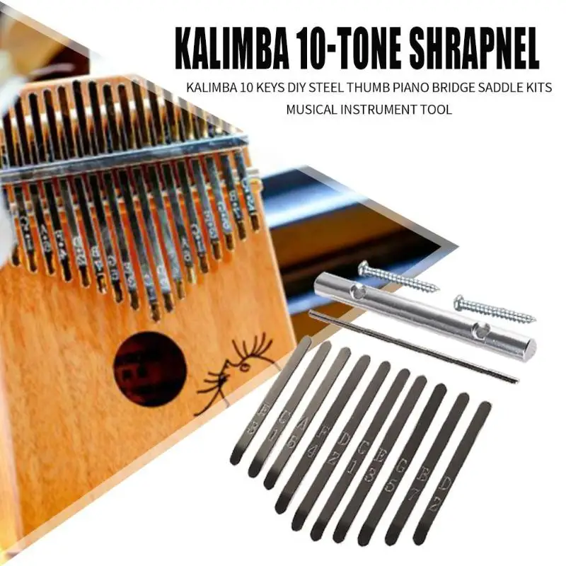 

Thumb Piano Bridge Saddle 10 Keys Set Kit for Kalimba DIY Replacement Parts