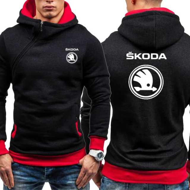 

Hoodies Men for Skoda Car Logo Print Casual Hip Hop Harajuku Long Sleeve Fleece Warm Hooded Sweatshirts Mens zipper Jacket