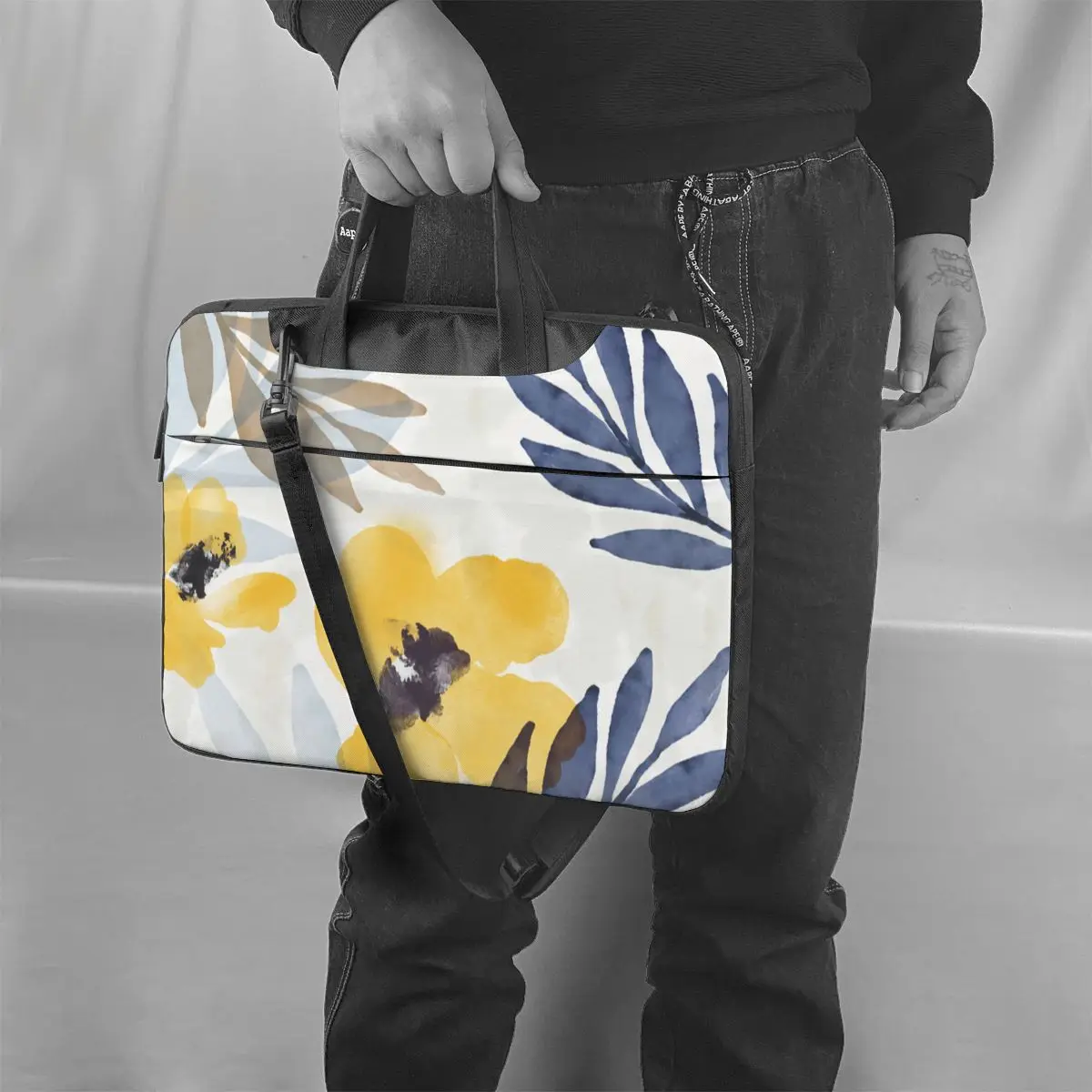 

Floral Laptop Bag Case Vintage Bicycle Computer Bag Clutch Shockproof Laptop Pouch